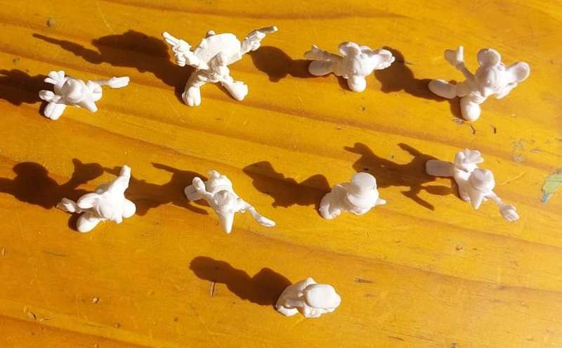 Donald, Mickey, Panchito and others - 9 Louis Marx 1960S Disney Television Playhouse Playset Figures