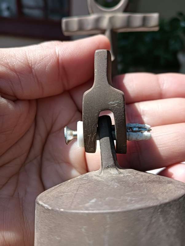 Vintage Solid Brass Nautical Themed Bell with Ships Anchor Shaped Bracket  Clapper in Tact