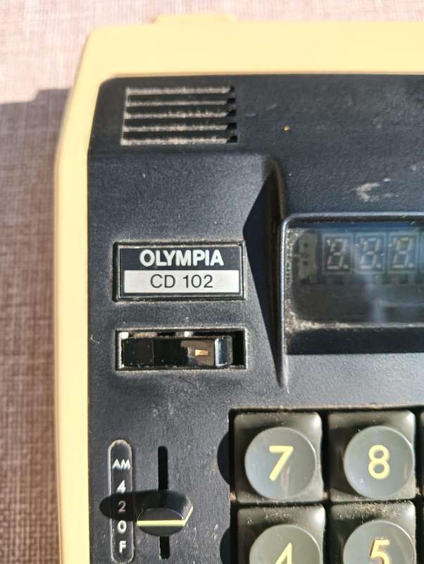 Olimpia Werke West Germany CD102 Electric Calculator - 12 Digit Green Fluorescent Display  Working!