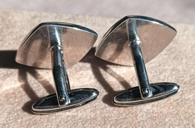 Iridescent Paua Shell Rhombus Shaped Cufflinks from New Zealand