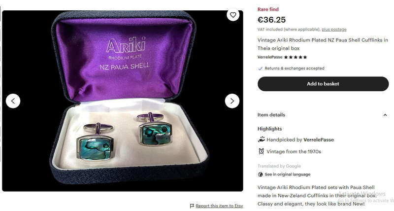 Iridescent Paua Shell Rhombus Shaped Cufflinks from New Zealand