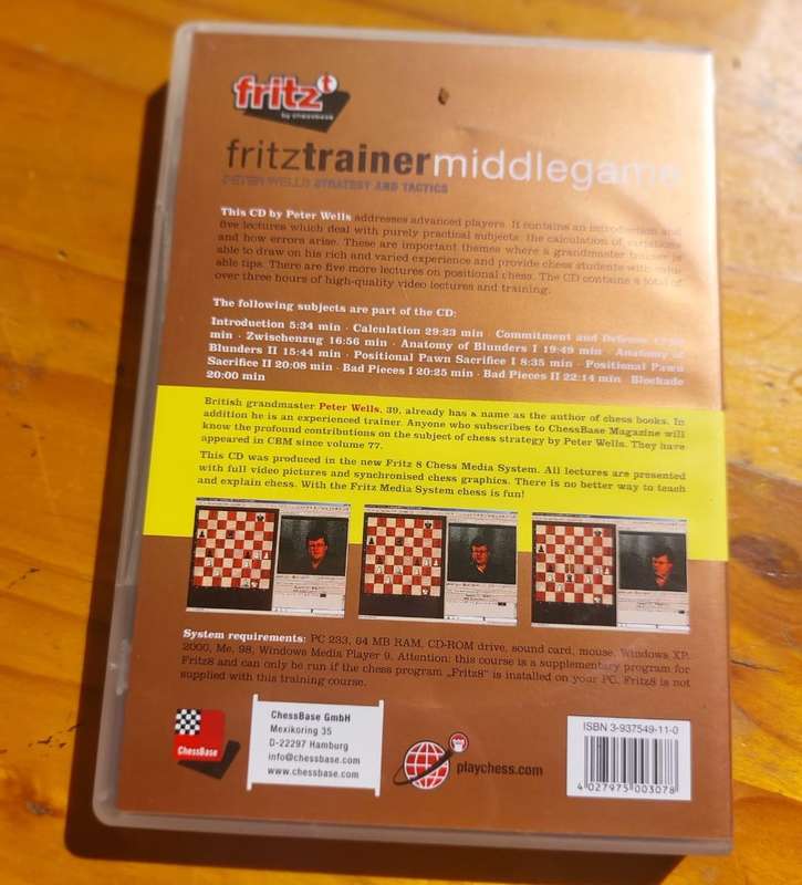 Chessbase Fritztrainer 2004 CD Strategy and Tactics by GM Peter Wells