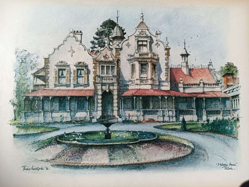 Philip Bawcombe (1906-2000) Melrose House Pretoria 1983 Lithographic Print
