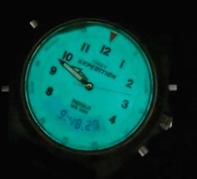 Vintage 1990s Timex T48601 Expedition Indiglo Ana-Digi Quartz Mens Watch with White Dials