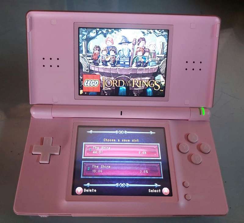 Coral Pink 2006 Nintendo DS Lite Console Good Working Condition with 2 Styluses and 2 Games
