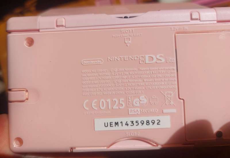 Coral Pink 2006 Nintendo DS Lite Console Good Working Condition with 2 Styluses and 2 Games