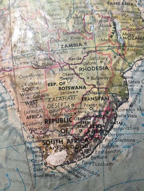 Large Replogle Globe Chicago USA Circa 1965-1971 with Raised 3D Mountains 30cm Diam