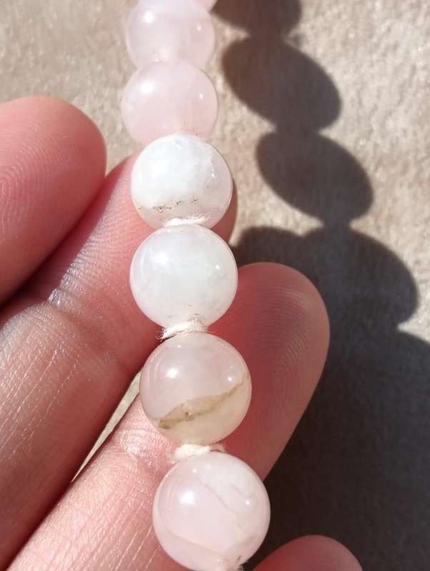 Soft Pink Rose Quartz Beaded Necklace Large 29cm Long