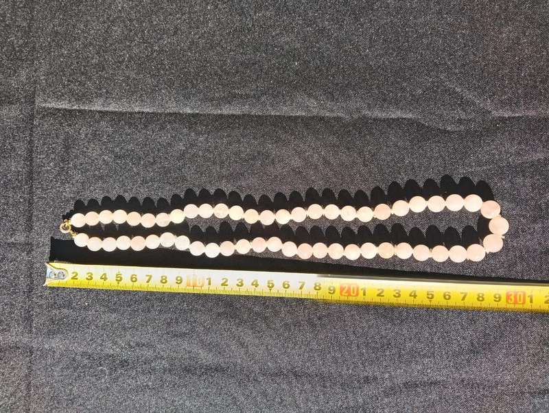 Soft Pink Rose Quartz Beaded Necklace Large 29cm Long