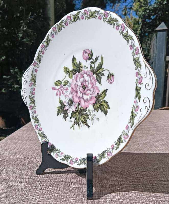 Royal Albert Gotsworld Pattern Two Handled Cake Plate Circa 1935-1940 Good Condition