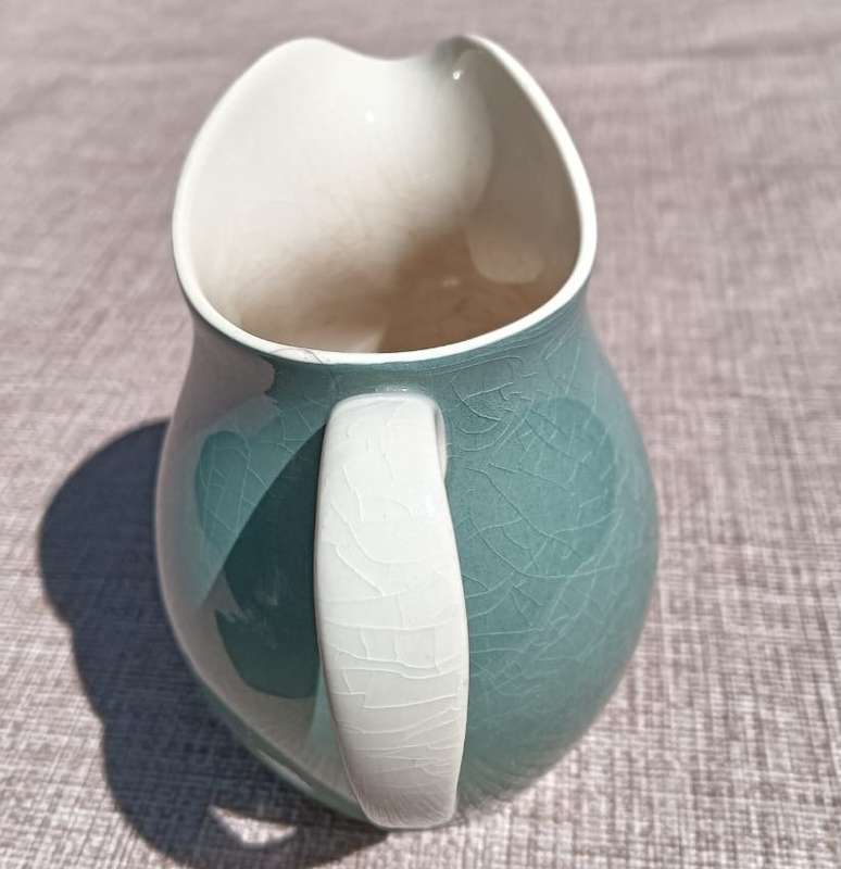 ROYAL DOULTON AQUA GREEN BLUE CREAMER D6430 DESERT STAR PATTERN CIRCA 1954-1964