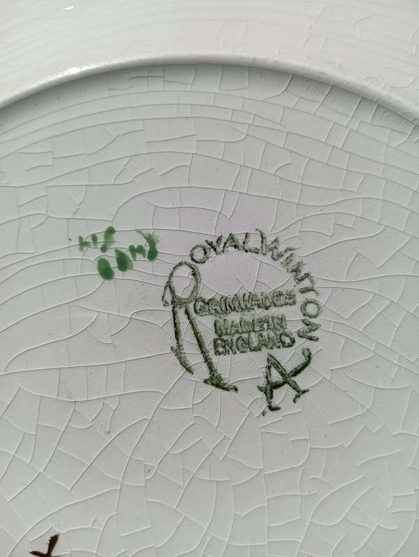 HAND PAINTED 1930S GRIMWADES ROYAL WINTON YELLOW ROSEBUD PATTERN TWO HANDLED PLATE