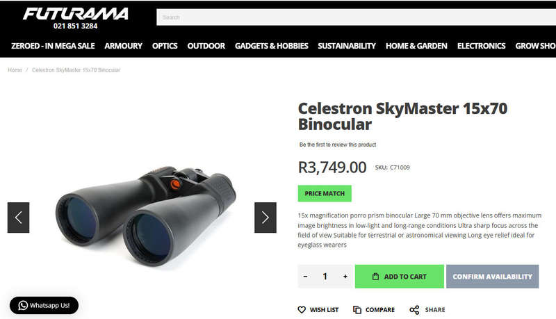 Giant Celestron SkyMaster 15x70mm Binoculars Ideal for Astronomy and Long Range Landscape viewing