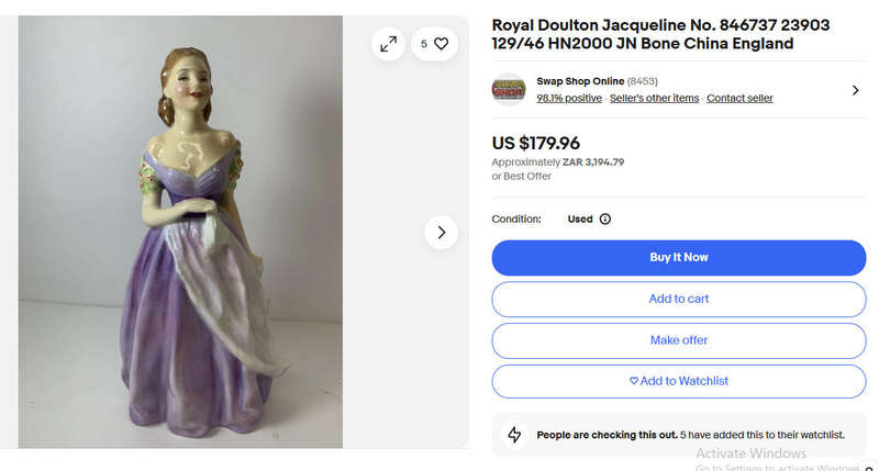 Royal Doulton Jacqueline Figurine HN2000 Scarce (Issued 1947 Retired 1951) Modelled Leslie Harradine