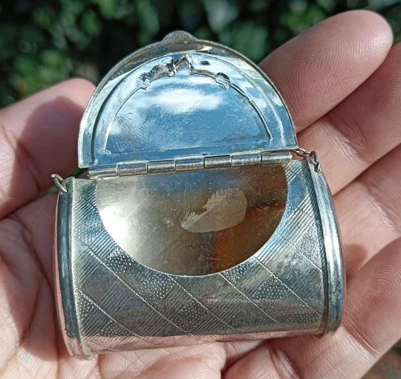 Exquisite Carlo Zucconi Designed Silverplated Miniature Jewellery Handbag / Pillbox
