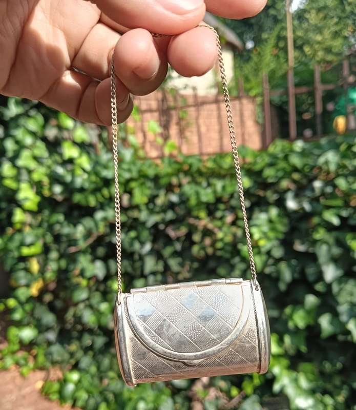Exquisite Carlo Zucconi Designed Silverplated Miniature Jewellery Handbag / Pillbox