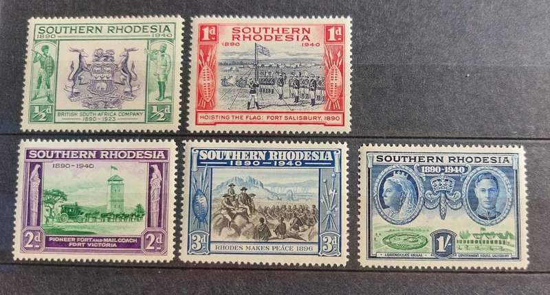 Southern Rhodesia Mint Unused Collection of Commemorative Stamps 1890-1940, 1893-1943 and 1853-1953
