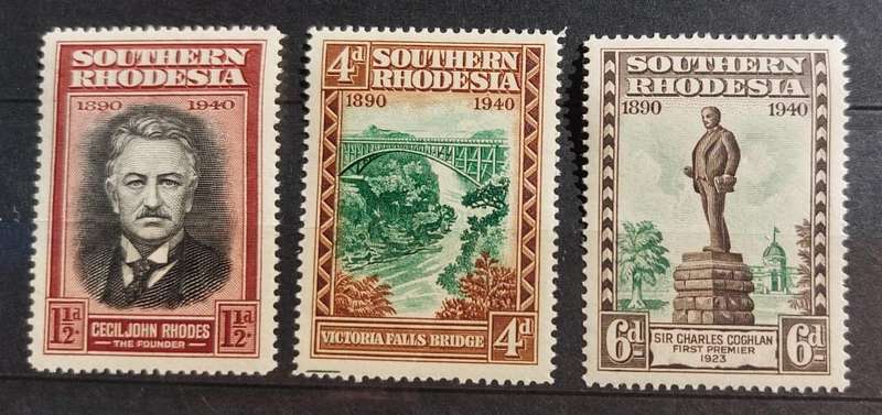 Southern Rhodesia Mint Unused Collection of Commemorative Stamps 1890-1940, 1893-1943 and 1853-1953