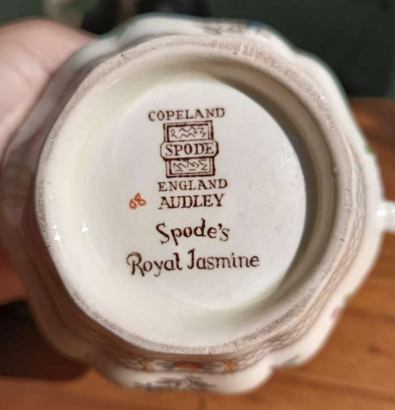 Partly Hand Painted! 1950s Copeland Spode England Audley Pattern Royal Jasmine Glazed Creamer