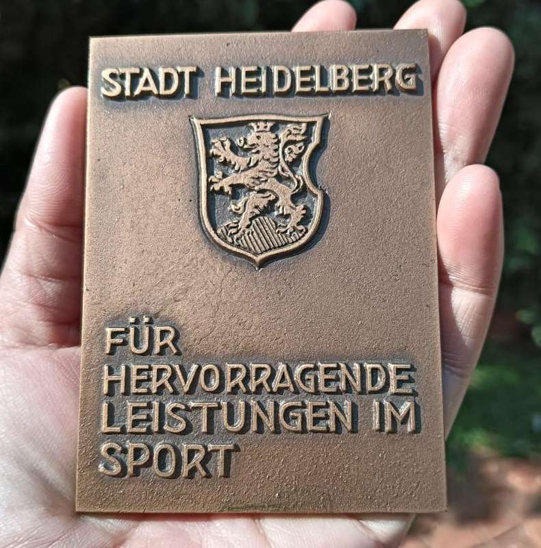 German Stadt Heidelberg Bronze Metal Medal 1970s Sporting Achievements