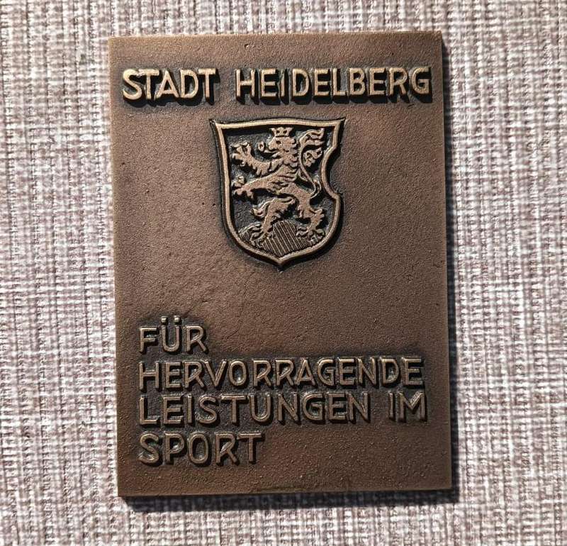 German Stadt Heidelberg Bronze Metal Medal 1970s Sporting Achievements