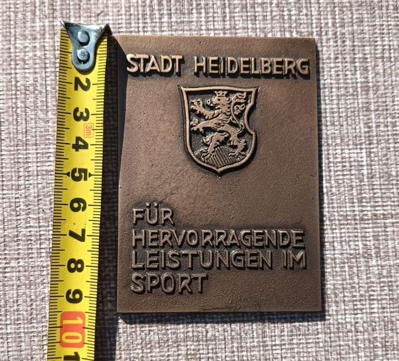 German Stadt Heidelberg Bronze Metal Medal 1970s Sporting Achievements