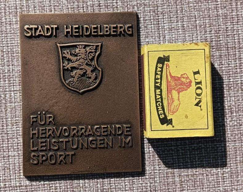 German Stadt Heidelberg Bronze Metal Medal 1970s Sporting Achievements