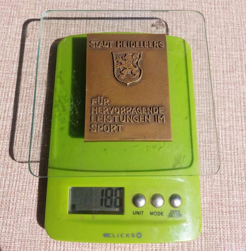 German Stadt Heidelberg Bronze Metal Medal 1970s Sporting Achievements