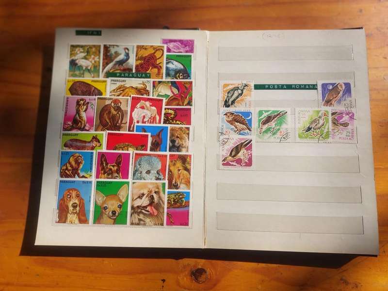 Stamp Album with Black Binding - Vintage 1970s  3rd of 3 Stamp Albums on Auction