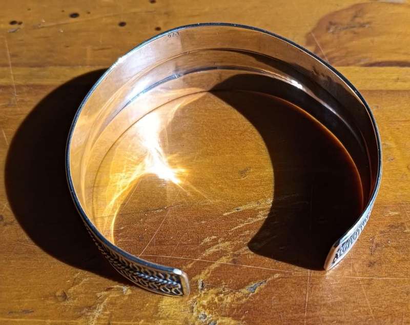 Sterling Silver 16.97g Bangle with Intricate Celtic Knot Design