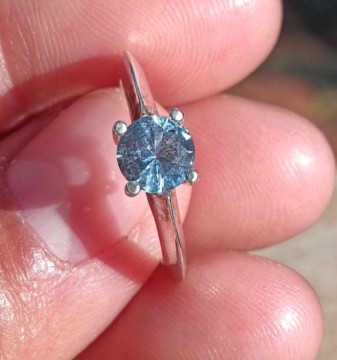 Exquisite Sky Blue Topaz Sterling Silver Ring Size 4.5