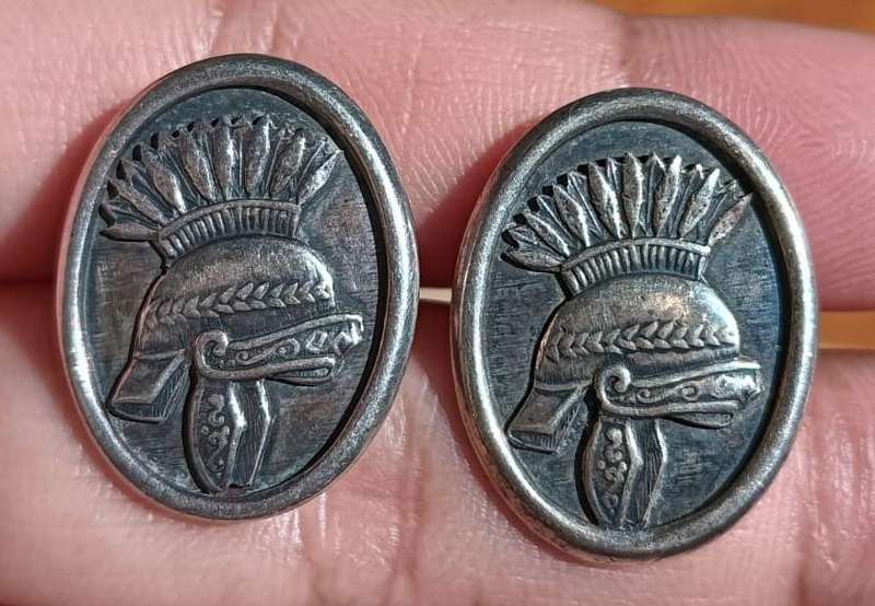 Roman Centurion Plume Helmet Silver Cufflinks  Stamped Silver