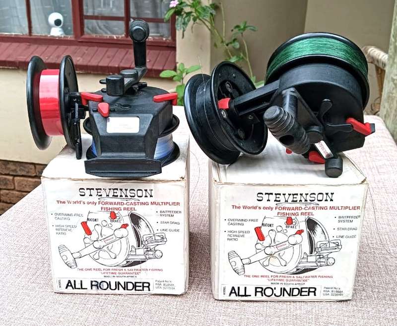 Two Stevenson Multiplier Fishing Reels with Fully Lined Spools Original Boxes Spare Spools Included