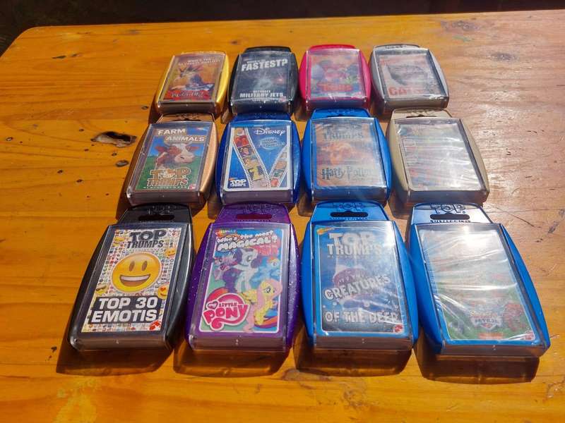 Large Batch of 12 TOP TRUMPS CARD SETS All in Hard Plastic Casings and in Good Condition Set 2 of 2
