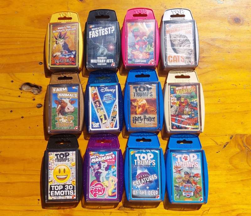 Large Batch of 12 TOP TRUMPS CARD SETS All in Hard Plastic Casings and in Good Condition Set 2 of 2
