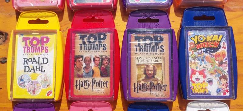 Batch of 12 TOP TRUMPS Card Sets (2 Harry Potter) Hard Plastic Casings - Good Condition - Set 1 of 2