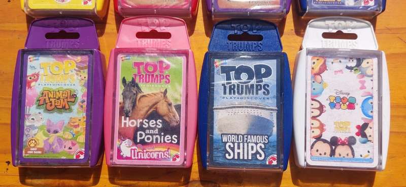 Batch of 12 TOP TRUMPS Card Sets (2 Harry Potter) Hard Plastic Casings - Good Condition - Set 1 of 2