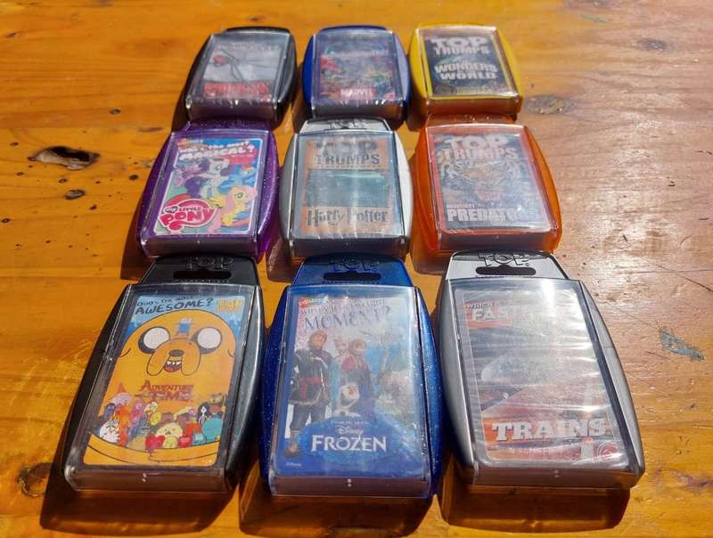 Batch of 9 TOP TRUMPS CARD SETS All in Hard Plastic Casings and in Good Condition Set 1 of 2