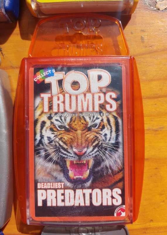 Batch of 9 TOP TRUMPS CARD SETS All in Hard Plastic Casings and in Good Condition Set 1 of 2