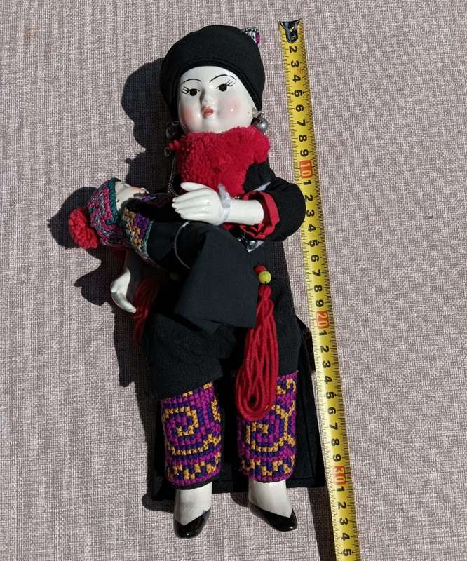 Thai Ethnic Porcelain Doll With Baby