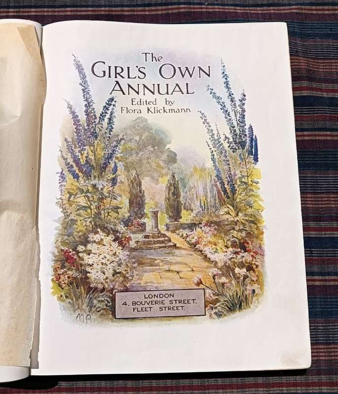 A 1924 The Girls Own Annual Hardcover Book Edited Flora Klickmann Publisher William Gloves and Sons