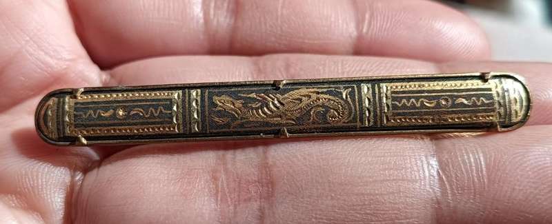 Three Elegant Mens Tie Bars Plus a Boeing 707 and Ocean Liner Enamelled Pin Badges