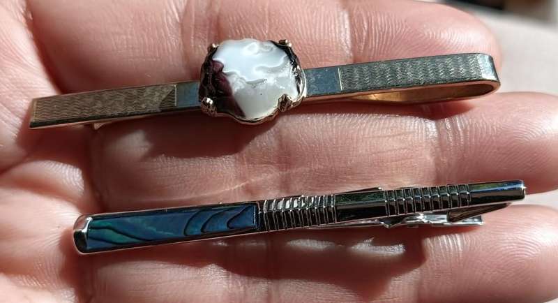 Three Elegant Mens Tie Bars Plus a Boeing 707 and Ocean Liner Enamelled Pin Badges