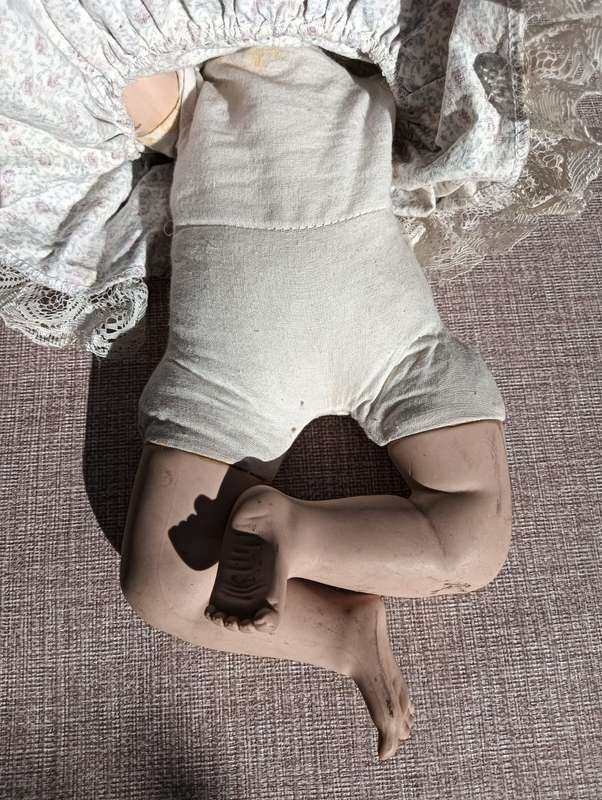 Adorable Tippy Bisque Baby Doll marked a Cindy Marschner 1991 Reproduction Doll