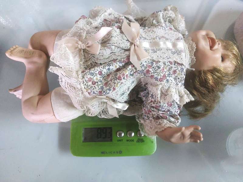 Adorable Tippy Bisque Baby Doll marked a Cindy Marschner 1991 Reproduction Doll