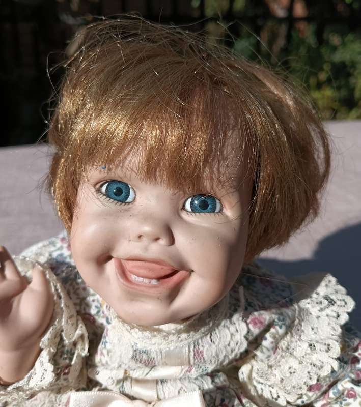 Adorable Tippy Bisque Baby Doll marked a Cindy Marschner 1991 Reproduction Doll