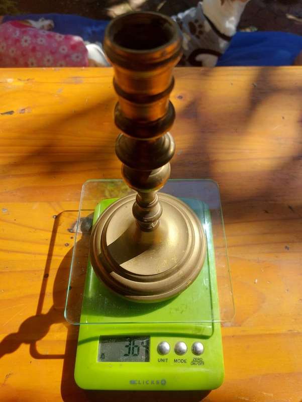 Pair of Vintage Solid Brass Taper Georgian Style Candlesticks 22cm High 364g Each
