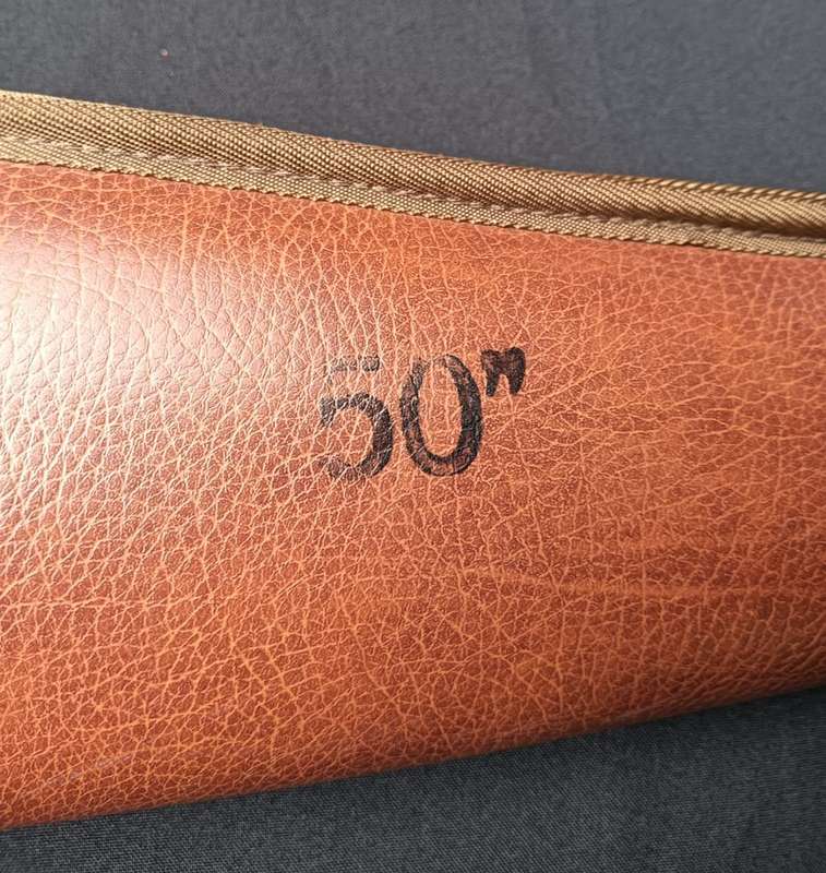 Brown 50" (125cm) Rifle Bag In Good Condition Faux Leather  with sturdy YKK Japanese Zipper