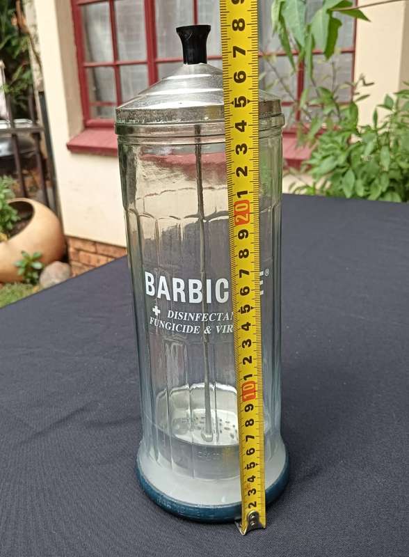 Old School Vintage Barbicide / Germicide Disinfectant Medical Jar