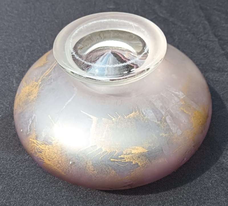 Wonderful Kosta Boda Swedish Art Glass Lidded Bonbonier Acid Etched Design